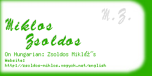 miklos zsoldos business card